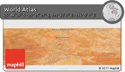 Satellite Panoramic Map of the Area around 25° 31' 56" S, 115° 40' 30" E