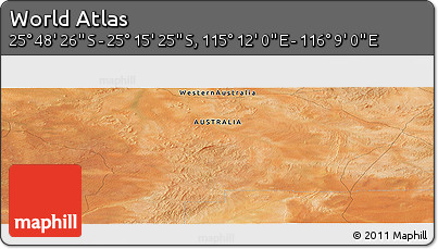 Satellite Panoramic Map of the Area around 25° 31' 56" S, 115° 40' 30" E