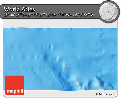Physical 3D Map of the Area around 25° 31' 56" S, 115° 31' 30" W