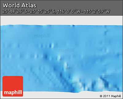 Physical 3D Map of the Area around 25° 31' 56" S, 115° 31' 30" W