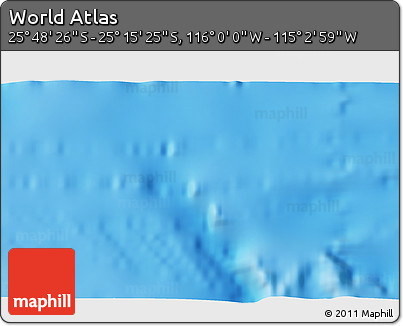 Physical 3D Map of the Area around 25° 31' 56" S, 115° 31' 30" W