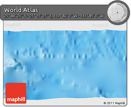 Physical 3D Map of the Area around 25° 31' 56" S, 117° 13' 29" W