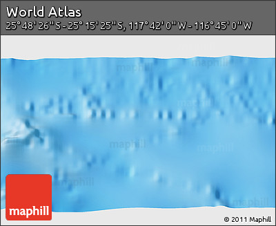 Physical 3D Map of the Area around 25° 31' 56" S, 117° 13' 29" W