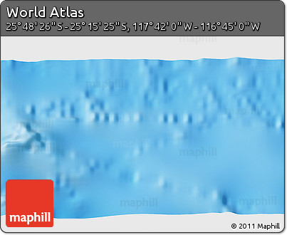 Physical 3D Map of the Area around 25° 31' 56" S, 117° 13' 29" W