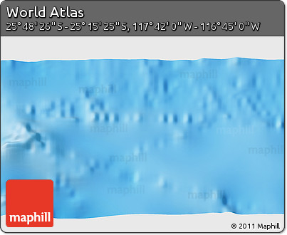 Shaded Relief 3D Map of the Area around 25° 31' 56" S, 117° 13' 29" W