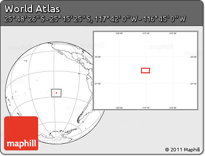 Blank Location Map of the Area around 25° 31' 56" S, 117° 13' 29" W