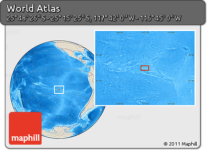 Shaded Relief Location Map of the Area around 25° 31' 56" S, 117° 13' 29" W