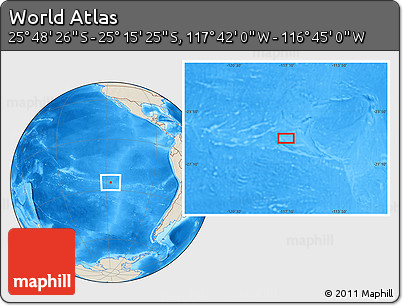 Shaded Relief Location Map of the Area around 25° 31' 56" S, 117° 13' 29" W
