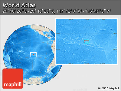 Shaded Relief Location Map of the Area around 25° 31' 56" S, 117° 13' 29" W