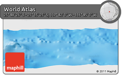 Physical Panoramic Map of the Area around 25° 31' 56" S, 117° 13' 29" W