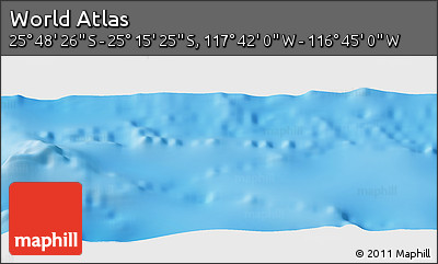 Physical Panoramic Map of the Area around 25° 31' 56" S, 117° 13' 29" W