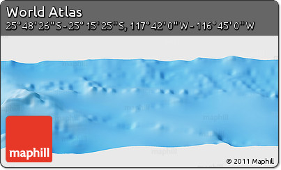 Physical Panoramic Map of the Area around 25° 31' 56" S, 117° 13' 29" W