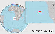 Gray Location Map of the area around 25° 31' 56" S, 11° 7' 30" E