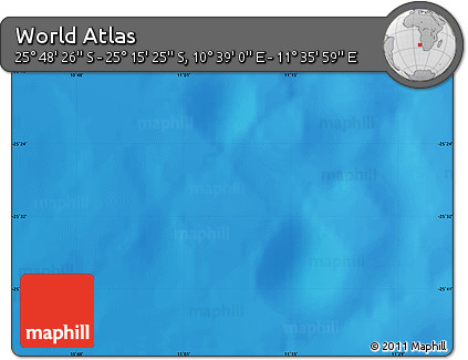 Physical Map of the Area around 25° 31' 56" S, 11° 7' 30" E