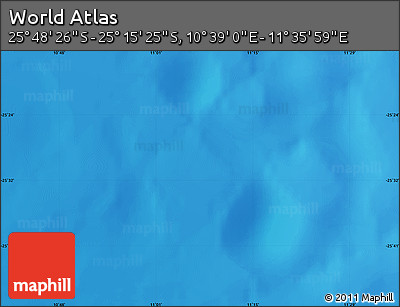 Physical Map of the Area around 25° 31' 56" S, 11° 7' 30" E