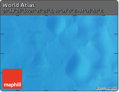 Physical Map of the Area around 25° 31' 56" S, 11° 7' 30" E