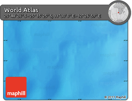 Physical Map of the Area around 25° 31' 56" S, 11° 58' 29" E