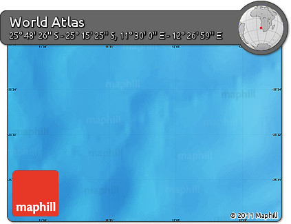 Shaded Relief Map of the Area around 25° 31' 56" S, 11° 58' 29" E