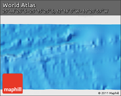 Physical 3D Map of the Area around 25° 31' 56" S, 11° 49' 29" W