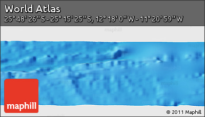 Physical Panoramic Map of the Area around 25° 31' 56" S, 11° 49' 29" W