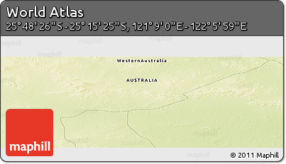 Physical Panoramic Map of the Area around 25° 31' 56" S, 121° 37' 30" E