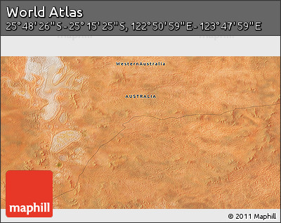 Satellite 3D Map of the Area around 25° 31' 56" S, 123° 19' 29" E