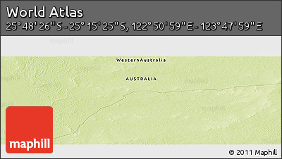 Physical Panoramic Map of the Area around 25° 31' 56" S, 123° 19' 29" E