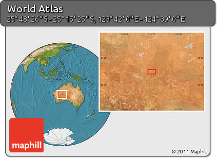 Satellite Location Map of the Area around 25° 31' 56" S, 124° 10' 30" E