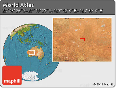 Satellite Location Map of the Area around 25° 31' 56" S, 124° 10' 30" E