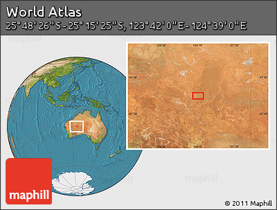 Satellite Location Map of the Area around 25° 31' 56" S, 124° 10' 30" E