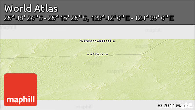 Physical Panoramic Map of the Area around 25° 31' 56" S, 124° 10' 30" E