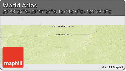Physical Panoramic Map of the Area around 25° 31' 56" S, 124° 10' 30" E