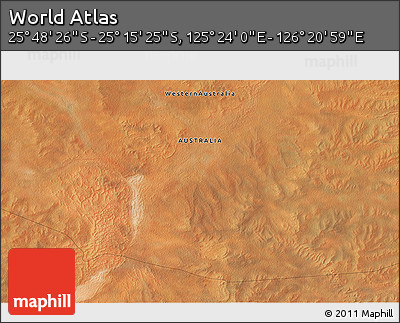Satellite 3D Map of the Area around 25° 31' 56" S, 125° 52' 30" E