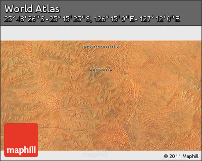 Satellite 3D Map of the Area around 25° 31' 56" S, 126° 43' 29" E