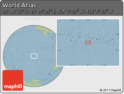 Savanna Style Location Map of the Area around 25° 31' 56" S, 126° 34' 29" W, hill shading