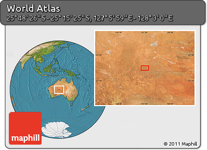 Satellite Location Map of the Area around 25° 31' 56" S, 127° 34' 30" E