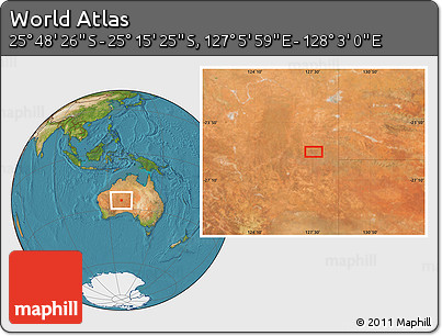 Satellite Location Map of the Area around 25° 31' 56" S, 127° 34' 30" E