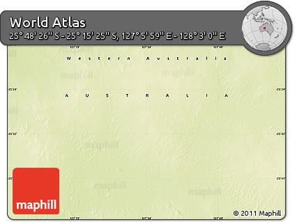 Physical Map of the Area around 25° 31' 56" S, 127° 34' 30" E