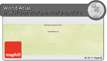 Physical Panoramic Map of the Area around 25° 31' 56" S, 127° 34' 30" E