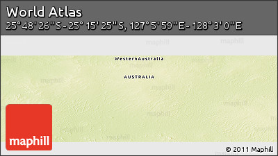 Physical Panoramic Map of the Area around 25° 31' 56" S, 127° 34' 30" E