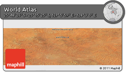 Satellite Panoramic Map of the Area around 25° 31' 56" S, 127° 34' 30" E
