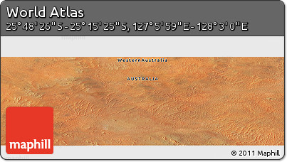 Satellite Panoramic Map of the Area around 25° 31' 56" S, 127° 34' 30" E