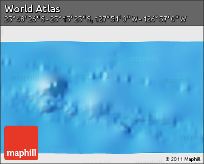 Physical 3D Map of the Area around 25° 31' 56" S, 127° 25' 30" W
