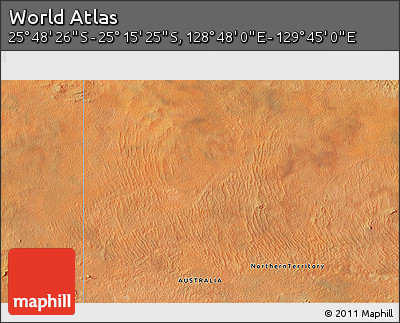 Satellite 3D Map of the Area around 25° 31' 56" S, 129° 16' 30" E