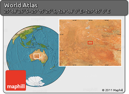 Satellite Location Map of the Area around 25° 31' 56" S, 129° 16' 30" E