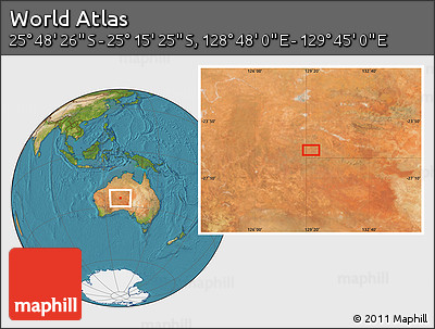 Satellite Location Map of the Area around 25° 31' 56" S, 129° 16' 30" E