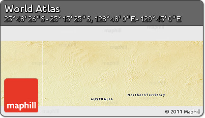 Physical Panoramic Map of the Area around 25° 31' 56" S, 129° 16' 30" E