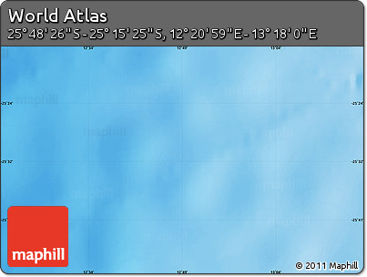 Physical Map of the Area around 25° 31' 56" S, 12° 49' 29" E