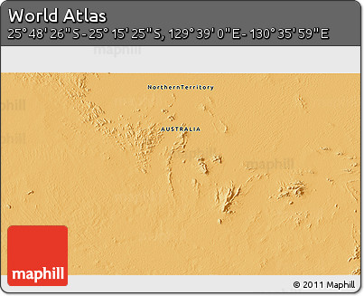 Political 3D Map of the Area around 25° 31' 56" S, 130° 7' 30" E