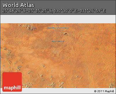 Satellite 3D Map of the Area around 25° 31' 56" S, 130° 58' 29" E